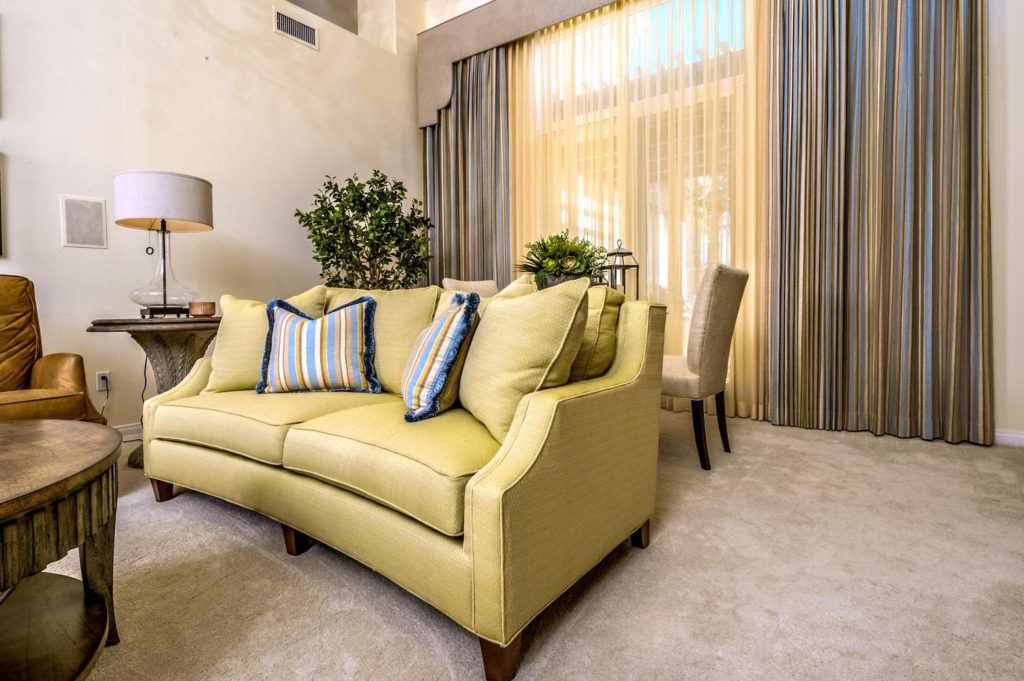 Re-upholstered Sofa Drapery Re-upholstered Sofa Pillows Drapery