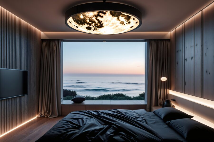 dark room ocean views